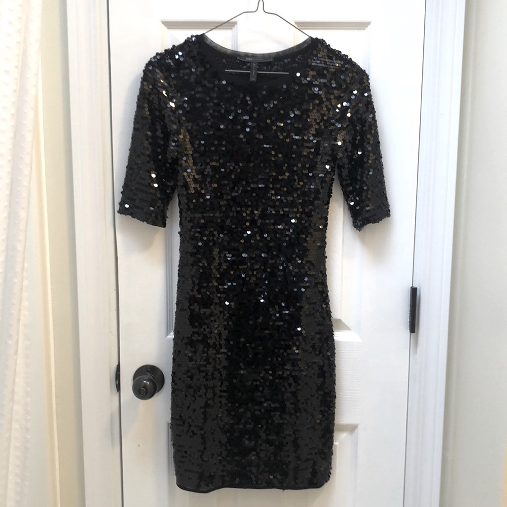 BCBG black sequins dress